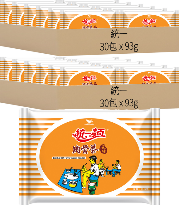 統一 統一麵 肉骨茶風味 93g, 60包