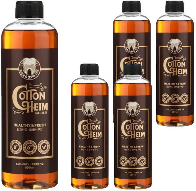 코튼하임 얼그레이 민트향 가글액, 500ml, 5개