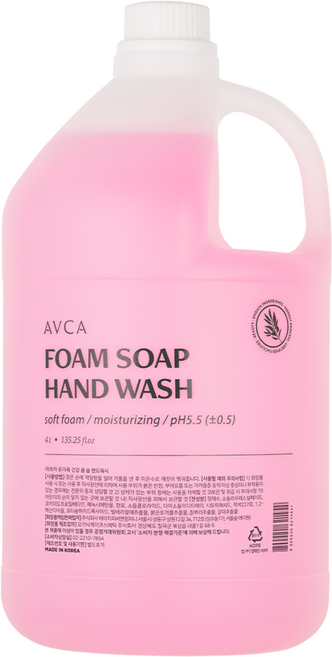 아브카 온가족 건강 폼 솝 핸드워시 리필, 4L, 1개