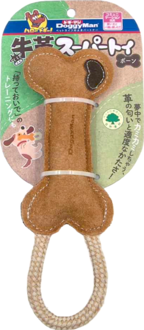 DoggyMan 多格漫 犬用牛革玩具, 淺棕色, 1個