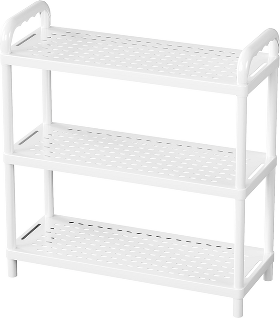 하비티 3단 수납 선반 신발장, 화이트, 1개