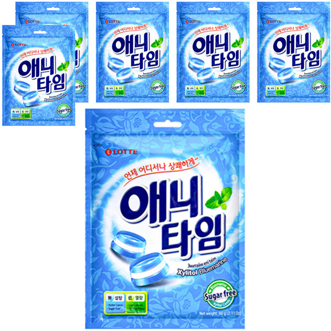 LOTTE 樂天 Anytime 薄荷三層糖, 60g, 6包