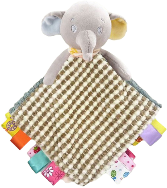 oceanbaby 柔軟動物布偶安撫巾, 北歐小象, 1個