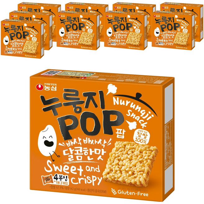 농심 누룽지팝, 142g, 10개