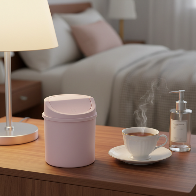 오템 미니 탁상용 휴지통, 핑크