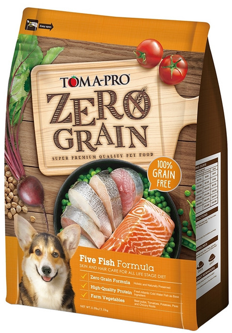 TOMA-PRO 優格 全齡犬 零穀 乾飼料, 2.5kg, 1袋, 5種魚