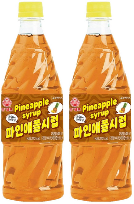 오쉐프 파인애플시럽, 1kg, 2개