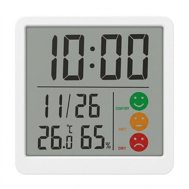 Kinyo 多合一時間溫濕度計, 白色, 1個