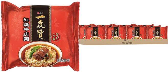 維力 一度贊 紅燒牛肉麵 200g, 12包