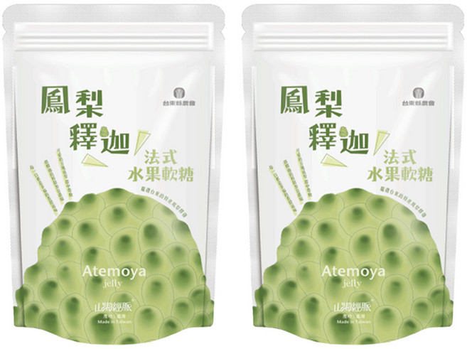 台東縣農會 法式水果軟糖 鳳梨釋迦口味, 100g, 2包
