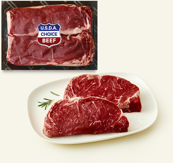 미국산 초이스 채끝 스테이크용 (냉장), 1개, 500g