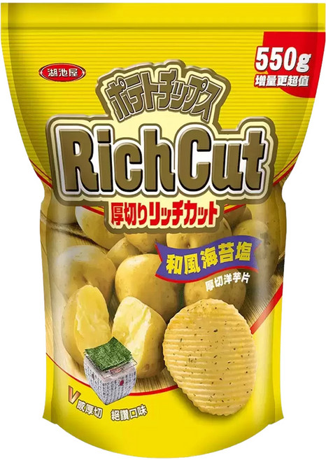 KOIKEYA 湖池屋 POTATO CHIPS 和風海苔鹽厚切洋芋片, 550g, 1包