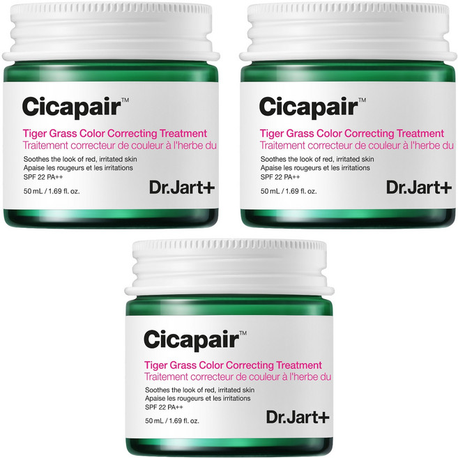 닥터자르트 시카페어 타이거 그래스 컬러 코렉팅 트리트먼트 메이크업 베이스 50ml, 그린, 3개