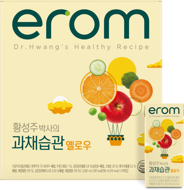 이롬 과채습관 옐로우 주스, 190ml, 16개