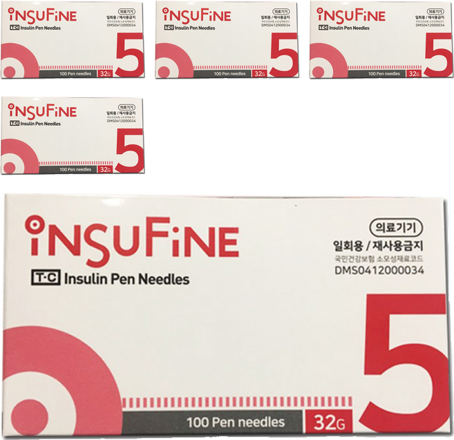 인슈파인 인슐린 펜니들 5mm 100p, 5개, 100개입