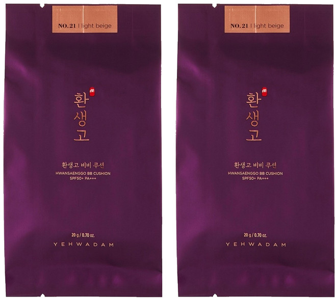 더페이스샵 예화담 환생고 비비쿠션 SPF50+ PA+++ 20g 리필, 21호, 2개