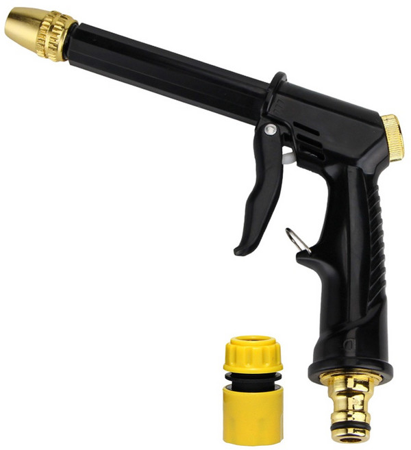 앙플랜트 메탈 초강력 고압분사기 롱 블랙건, 1개, 금색 + 검정색