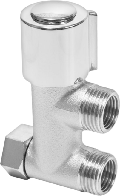 新多多小舖 開關型活動三通 內徑1.2cm 兩分內牙 外徑2cm 四分外牙, 1個