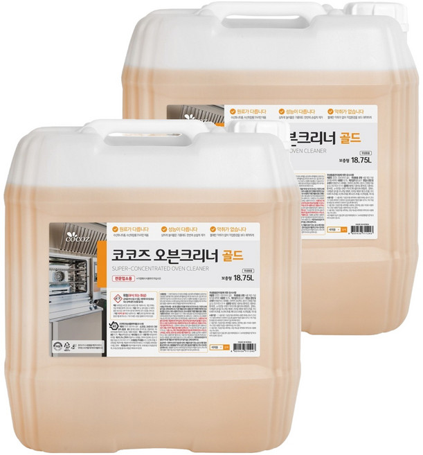 코코즈 오븐크리너 골드, 18.75L, 2개