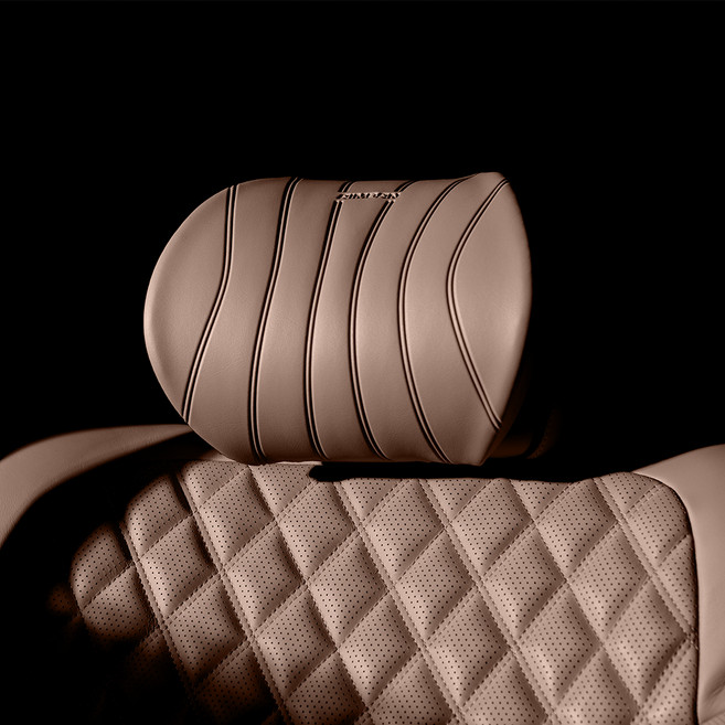 아임반 자동차 2열 차량용 목쿠션 L라인, 인디고브라운, 1개