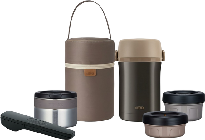 THERMOS 膳魔師 保溫便當盒組, 布朗尼黑, 1組