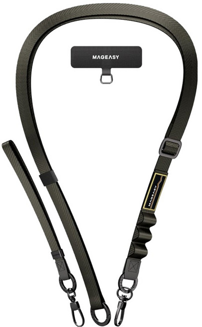 MAGEASY 2-in-1 Strap 二合一掛繩 + 掛繩片組, 黑色, 1組