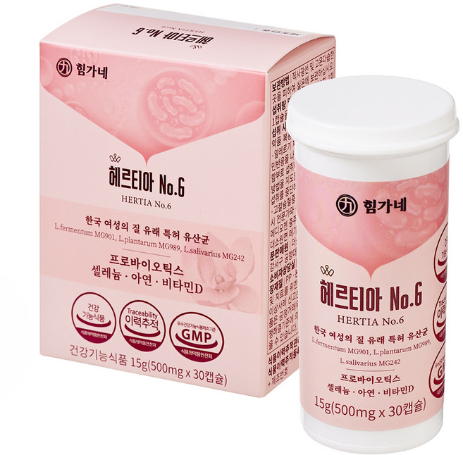 himgane Hertia No 6 女性陰道來源益生菌 15g, 1個, 30錠