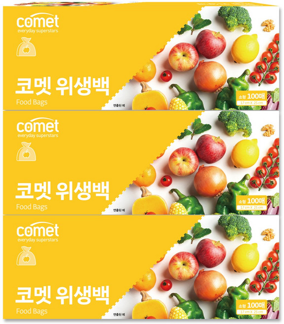 코멧 위생백, 소(S), 100개입, 3개