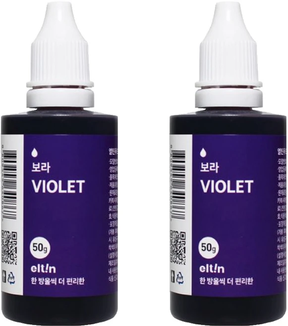 엘틴 진한 푸드칼라 보라, 50g, 2개 - 쿠팡