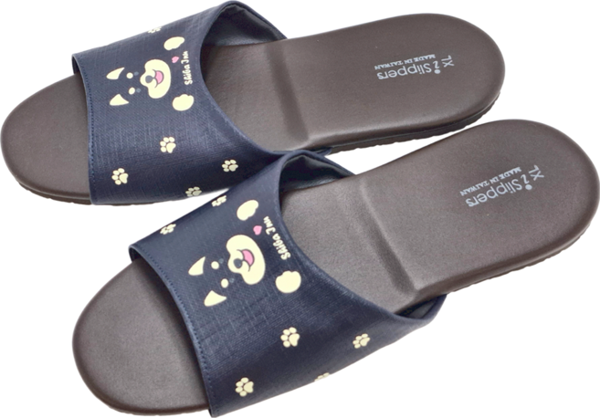 TAIWAN SLIPPER 台灣犀利趴 經典系列 皮質室內拖鞋, Q萌柴犬 藍色, 1雙