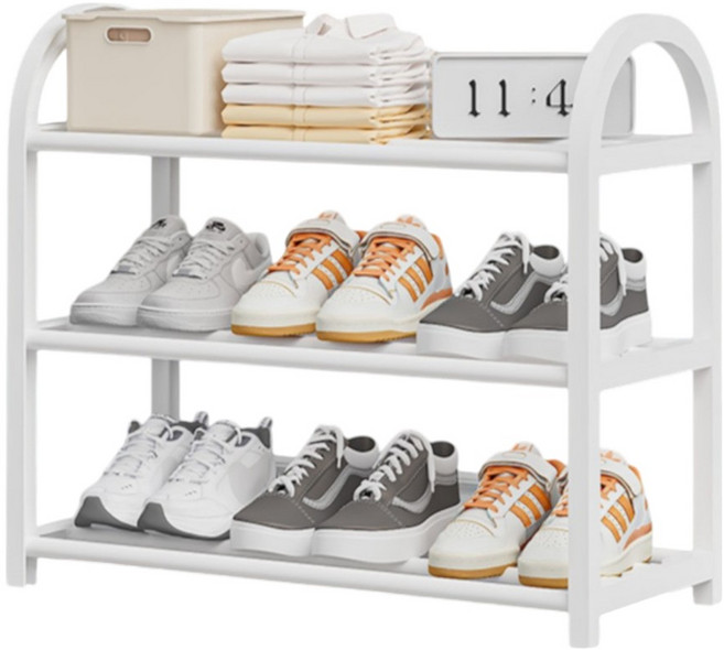 원리버 현관 깔끔 대형 신발 정리대 3단, 화이트, 1개