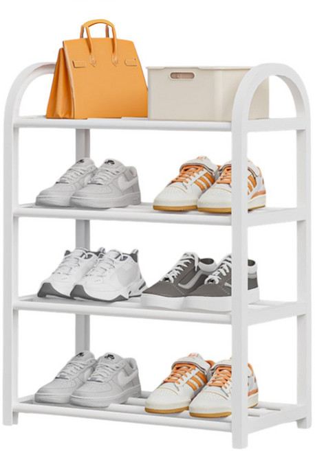 원리버 현관 깔끔 중형 신발 정리대 4단, 화이트, 1개