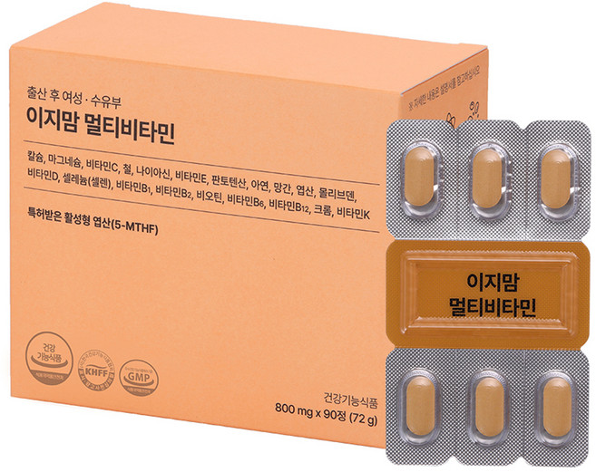 이지맘 멀티비타민 72g, 90정, 1개