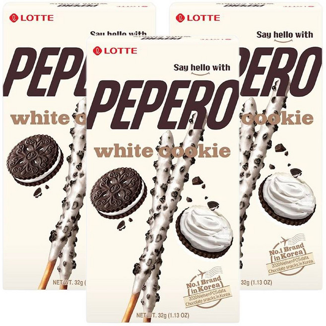 PEPERO 白巧克力棒, 32g, 3盒