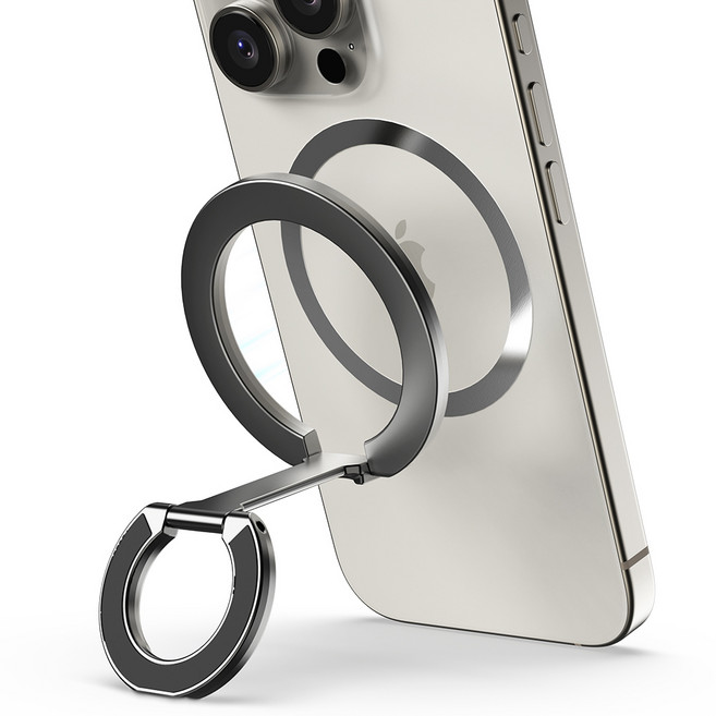 신지모루 3in1 맥세이프 M 듀얼링고 스탠드 휴대폰 거치대, 스페이스 그레이, 1개