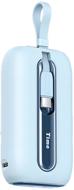 Timo 五彩石雙線數顯行動電源 Lightning + Type-C, TM-PB001, 天空藍
