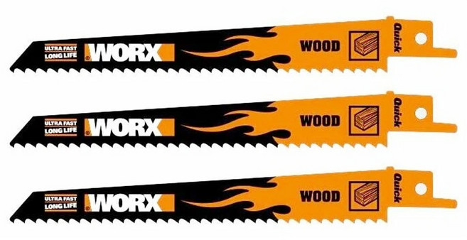 WORX 威克士 台灣公司貨 木材軍刀鋸片 WA8010.3 3個, 1組