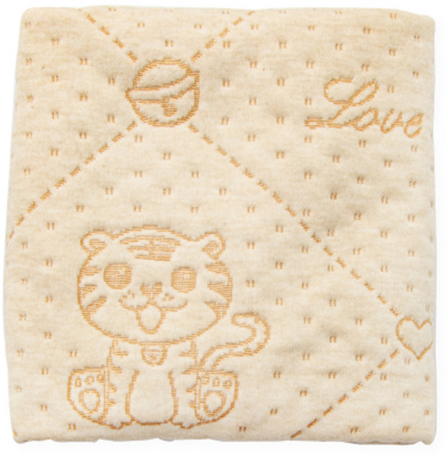 OhBabyLying 4層有機彩棉隔尿墊, 小老虎 黃色, 1個