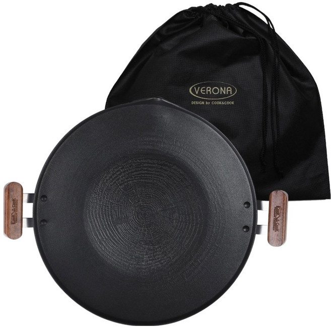 쿡앤쿡 인덕션 국산 베로나 초경량 멀티 그리들팬 + 전용가방, 35cm, 1개