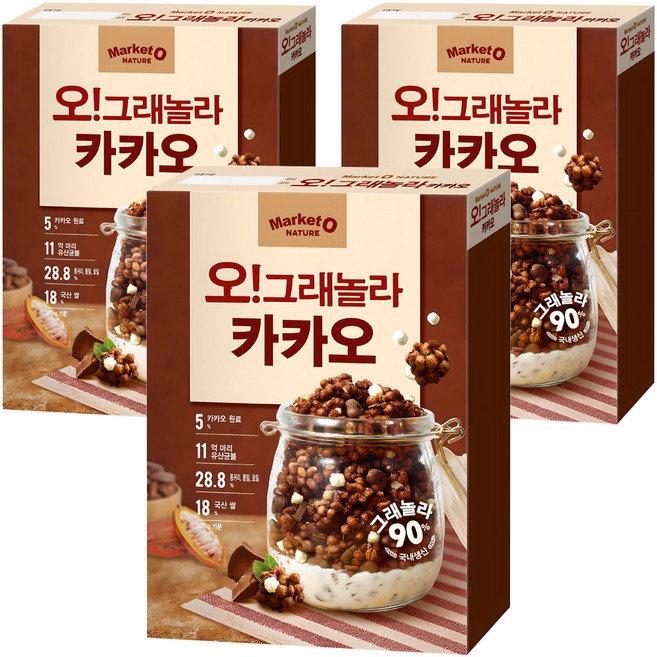 오그래놀라 카카오 시리얼, 300g, 3개