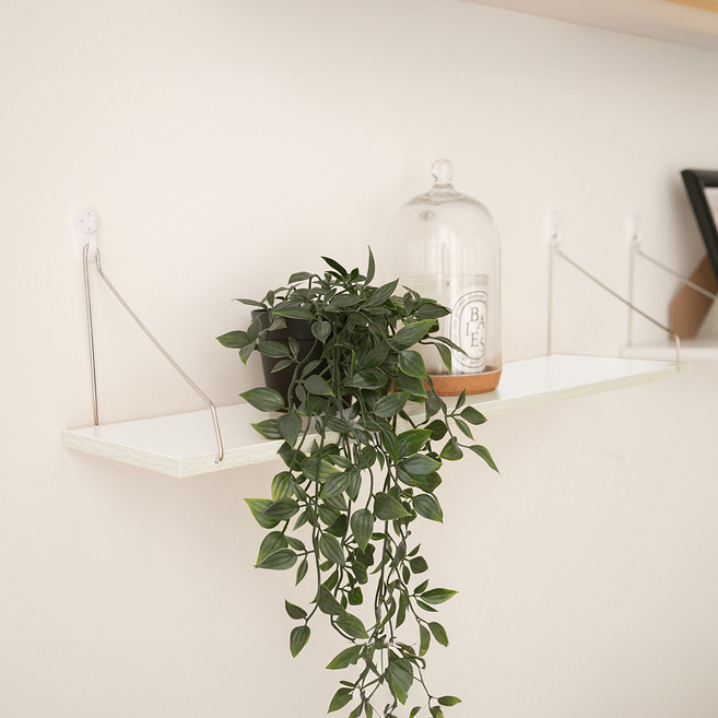 Living Gonggam 木製壁掛層架, 1層, 白色