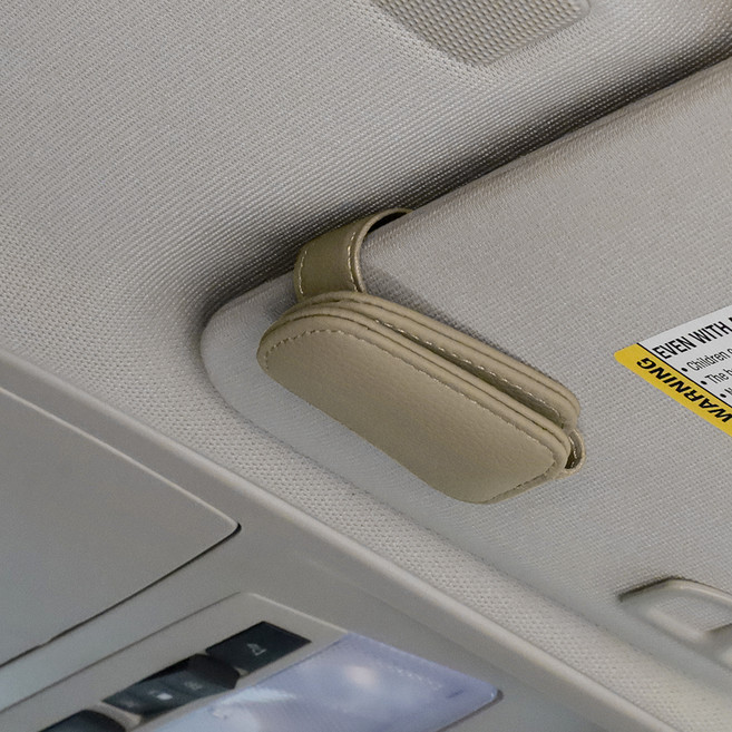 어니우니 자동차 선바이저 썬글라스클립, 베이지, 1개