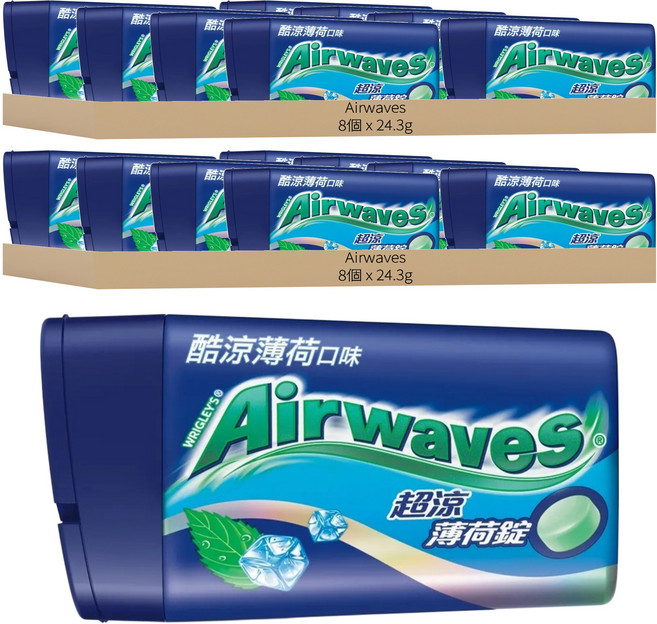 Airwaves 超涼薄荷錠, 24.3g, 16盒