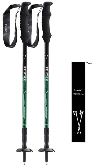 Treksta Eagle 3節登山杖 195g, 2個, 橄欖綠