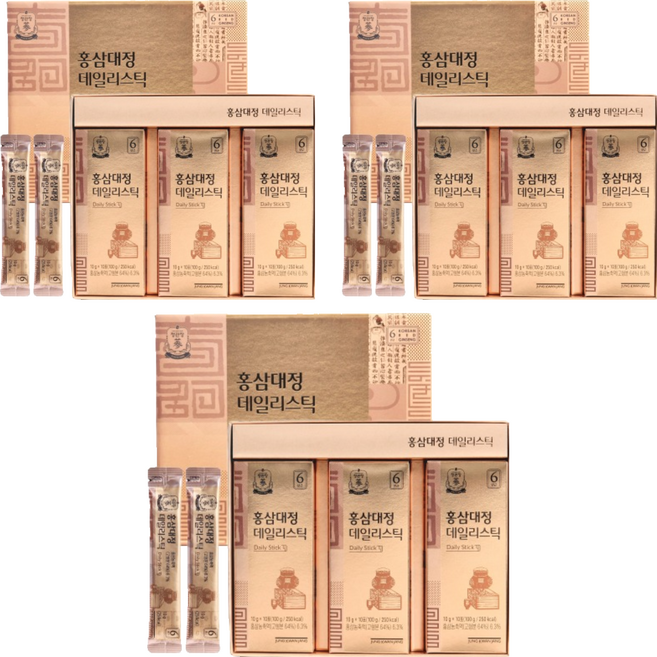 正官庄 每日紅蔘精華飲 30條入+購物袋, 300g, 3組