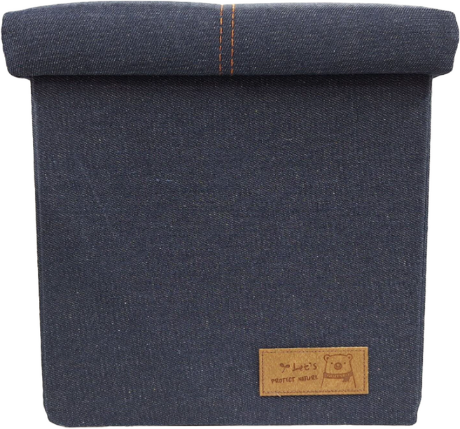 GOZENBO 御膳坊 耐重收納椅 小 30 x 30 x 30cm, 丹寧風, 1個