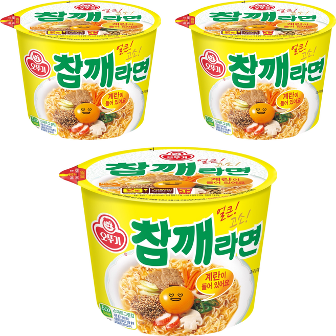 오뚜기 참깨라면 컵 110g, 3개
