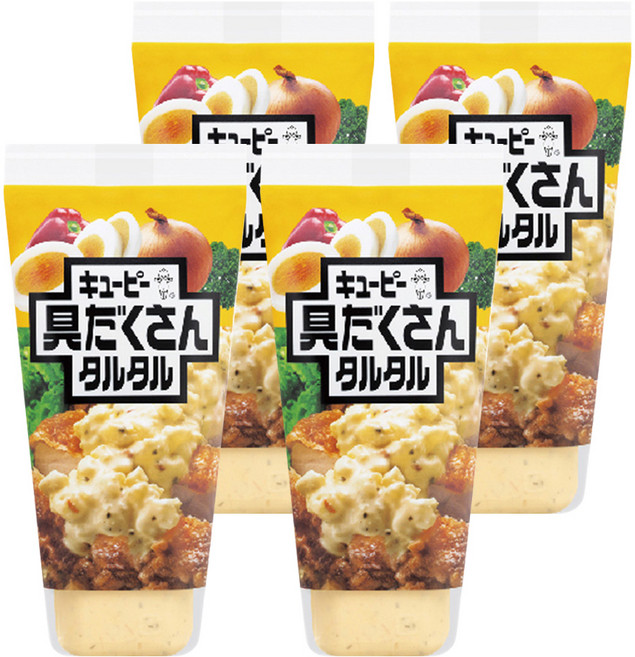 kewpie 塔塔醬 內含扎實的雞蛋與洋蔥顆粒, 145g, 4條