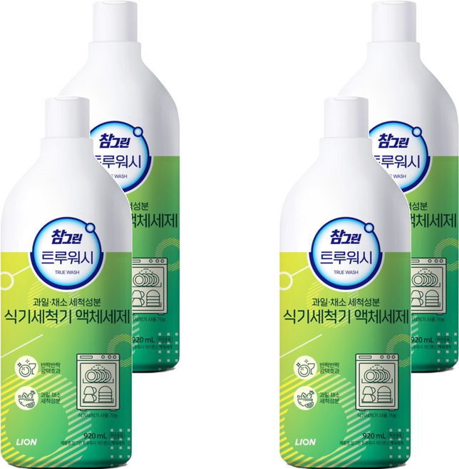LION 獅王 Chamgreen 洗碗機專用洗潔精, 920ml, 4瓶