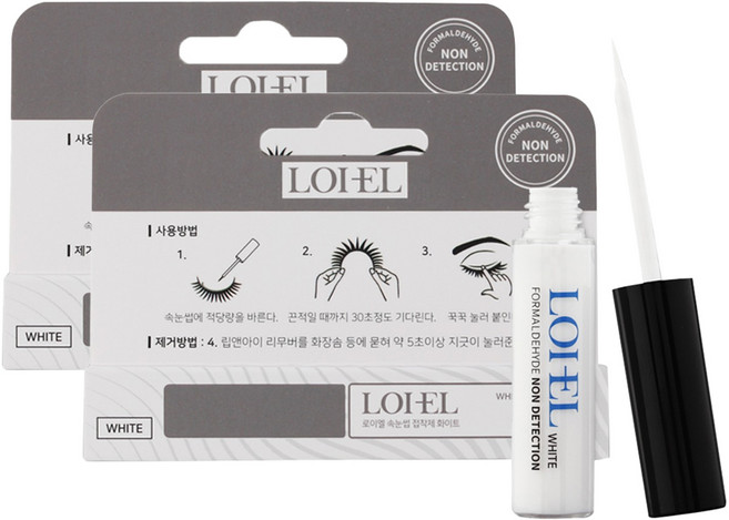 LOIEL 속눈썹 접착제, 클리어 화이트, 2개